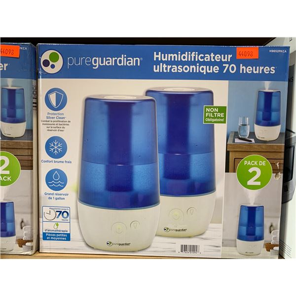 PURE GUARDIAN 70 HOUR ULTRASONIC HUMIDIFIER SET OF 2