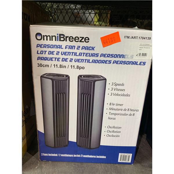 OMNIBREEZE PERSONAL FAN 2 PACK