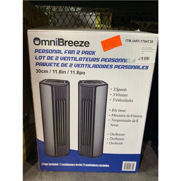 OMNIBREEZE PERSONAL FAN 2 PACK