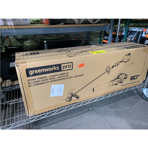 GREENWORKS PRO STRING TRIMMER AND BLOWER COMBO KIT