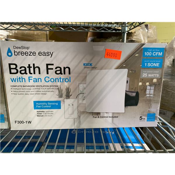 DEWSTOP BREEZE EASY BATH FAN WITH FAN CONTROL