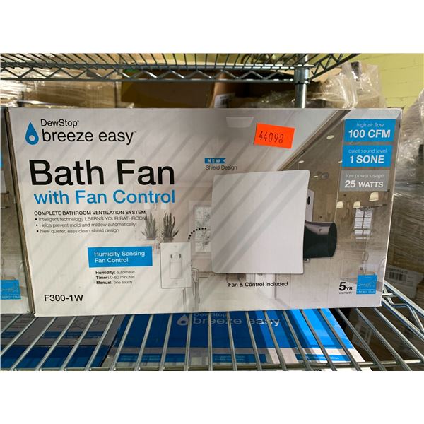 DEWSTOP BREEZE EASY BATH FAN WITH FAN CONTROL