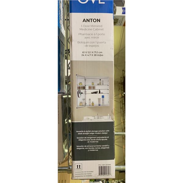 OVE ANTON 1 DOOR MIRRORED MEDICINE CABINET