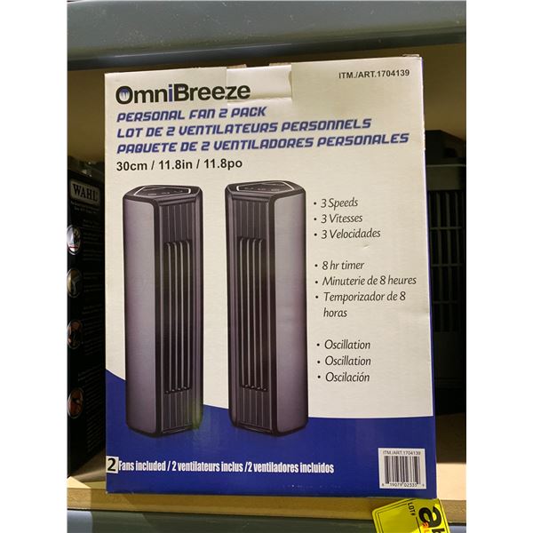 OMNIBREEZE PERSONAL FAN 2 PACK