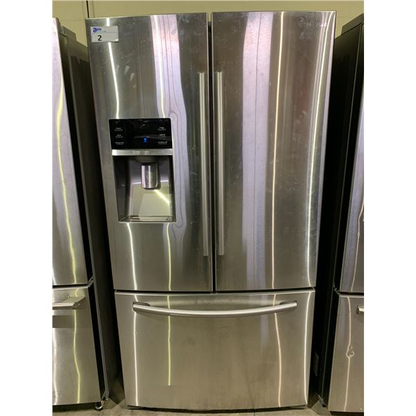 SAMSUNG STAINLESS STEEL FRENCH DOOR FRIDGE WITH ICE AND WATER MODEL RF23HCEDBSR