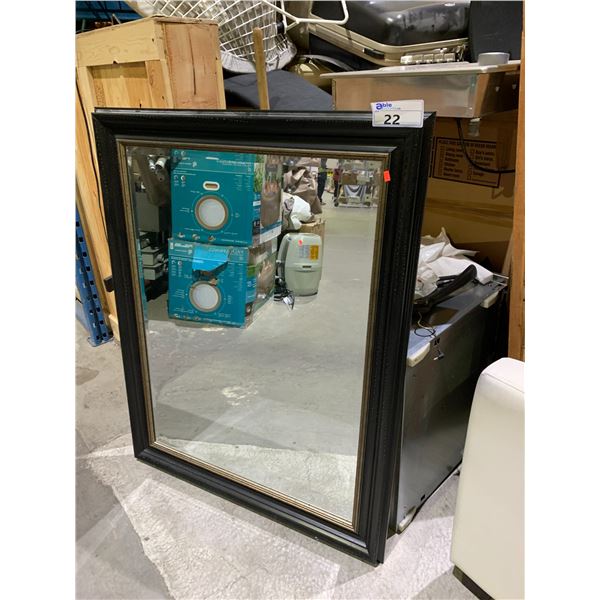 FRAMED BEVELED GLASS MIRROR APPROX 47 X 37"