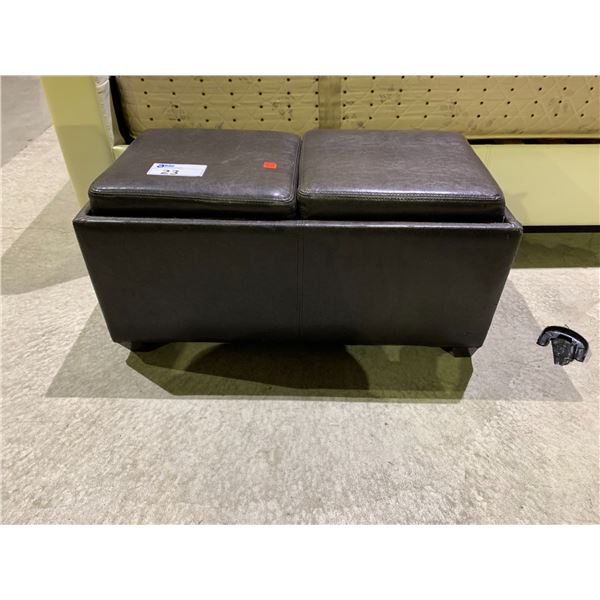 LEATHER STORAGE OTTOMAN