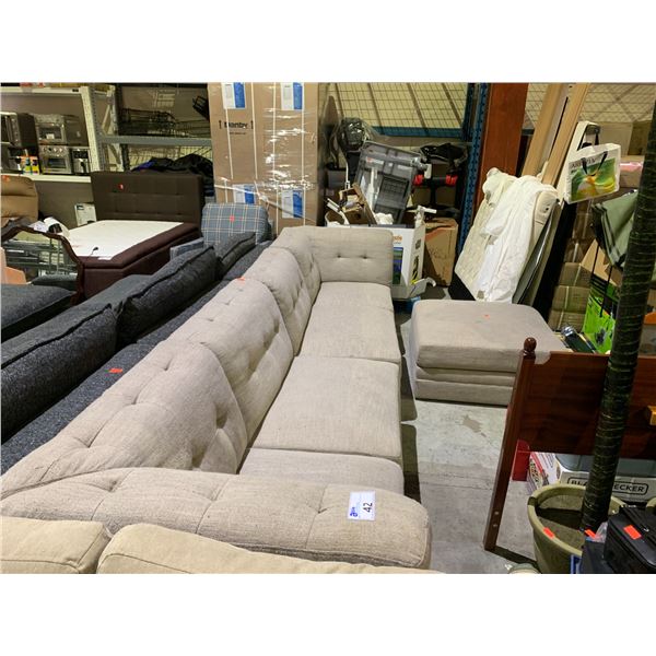 4 PIECE SECTIONAL SOFA WITH OTTOMAN APPROX 136" LONG