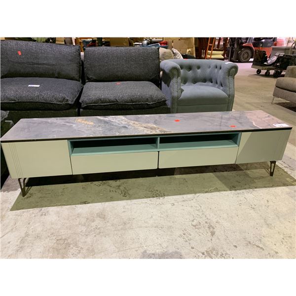 MARBLE TOP TV STAND APPROX 79 X 16 