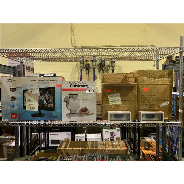 ASSORTED ITEMS INCLUDING; SMALL BACK LIT SHADOW BOXES, CUISINART VERTICAL WAFFLE MAKER & TECNII