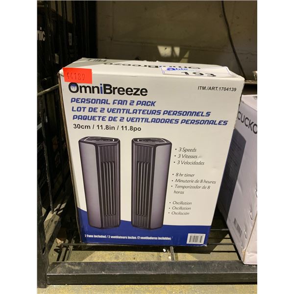 OMNIBREEZE PERSONAL FAN 2-PACK