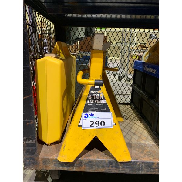 2 6-TON JACK STANDS & ASSORTED DIY SUPPLIES