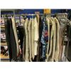 Image 1 : RACK OF ASSORTED CLOTHING INCLUDING; SUITS, HAWAIIAN SHIRTS, NAVY SHIRT & MORE