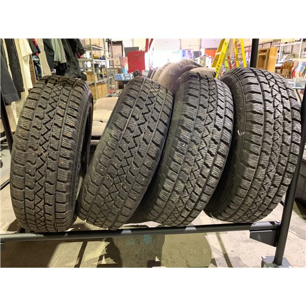 SET OF 4 ARCTIC CLAW WINTER 215/70R15 TIRES MOUNTED ON 5 BOLT BLACK METAL RIMS