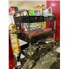 Image 2 : MOBILE 3 TIER CART WITH ASSORTED CONTENTS INCLUDING; WATER SEALANT, HEATER, WELDBOND ADHESIVE &