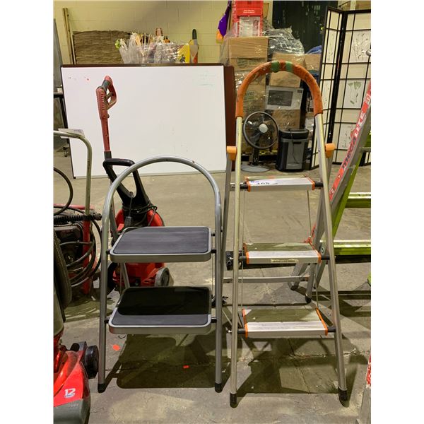 2 ASSORTED FOLDING STEP LADDERS