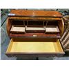 Image 3 : LOCKING WOOD SECRETARIES DESK WITH ROLLING COVER & KEY
