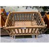 Image 2 : SWINGING WOOD BABY CRIB 40"X22"X42"