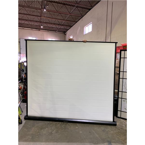 HANGING PULL-DOWN PROJECTOR SCREEN 87  WIDE (WILL NOT RETRACT)