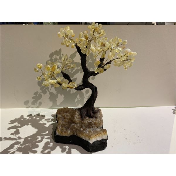 CITRINE TREE ON AMETHYST BASE 14" RETAIL $3,200