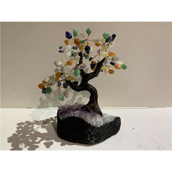 BONSAI CHAKRA TREE ON AMETHYST BASE RETAIL $1,800, 10"