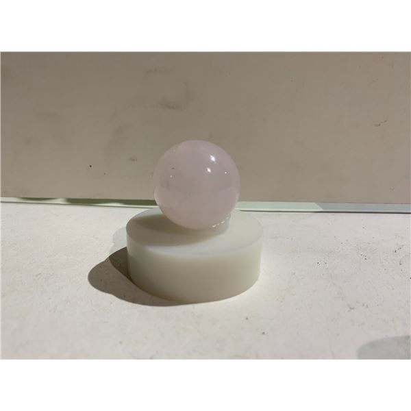 ROSE QUARTZ SPHERE ON STAND RETAIL $389 (STONE UNATTACHED)