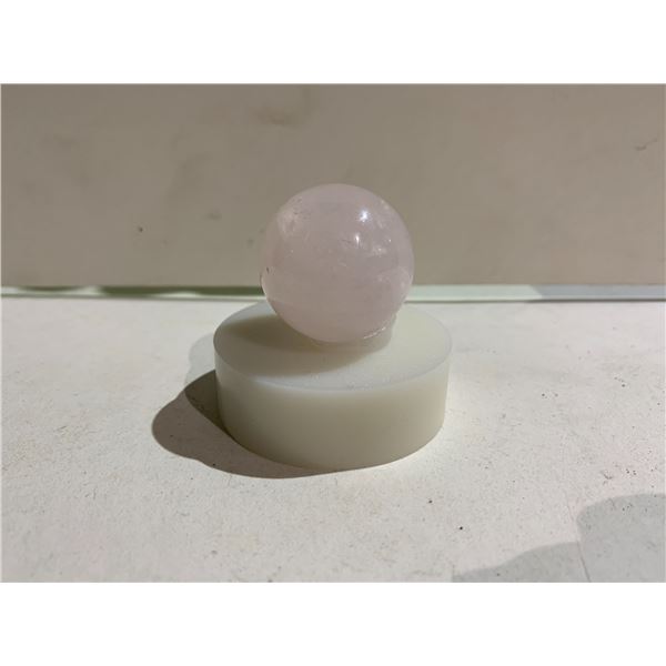 ROSE QUARTZ SPHERE ON STAND RETAIL $389 (STONE UNATTACHED)