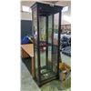 Image 1 : GLASS & WOOD SLIDING DOOR LOCKING DISPLAY CABINET (NO SHELVES, NO KEY)