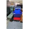 Image 1 : ASSORTED TOTES WITH LIDS & 4 MILK CRATES