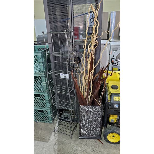 FAUX PLANT HOME DECOR & 7 TIER METAL SHELVING UNIT