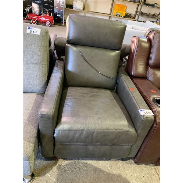 LEATHER POWER RECLINER WITH POWER CORD