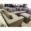 Image 1 : 6-PC FABRIC SECTIONAL SOFA WITH OTTOMAN & THROW PILLOWS