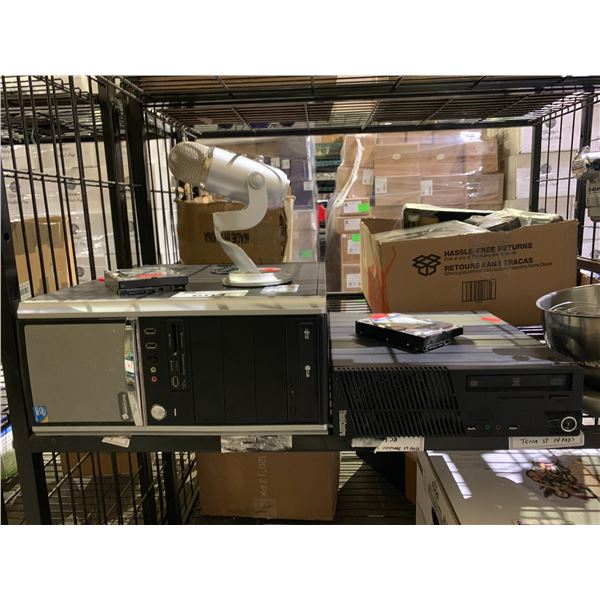 THINK CENTER AND LG COMPUTER TOWERS AND BLUE MICROPHONE - Able Auctions