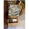 Image 3 : 2 BOXES OF ASSORTED CABLE; NETWORK CABLE, LIGHTBULBS AND MORE