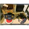 Image 2 : BIN WITH ASSORTED POWER TOOLS AND ACCESSORIES, BUFFER/POLISHER AND CRAFTSMAN DRILL