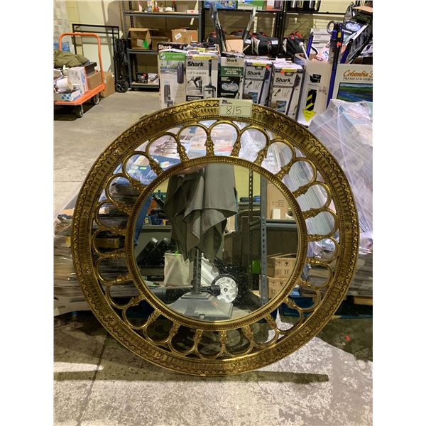 ORNATE FRAMED ROUND MIRROR 38"