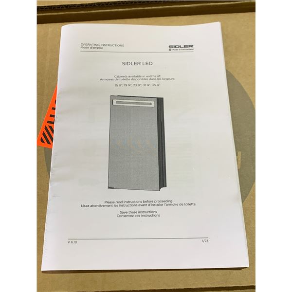 *NEW IN BOX* SIDLER DIAMANDO 2/ 35.25" R LED MIRRORED MEDICINE CABINET MODEL 31.1705020