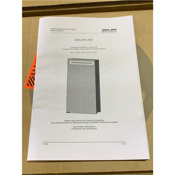 *NEW IN BOX* SIDLER DIAMANDO 2/ 35.25  R LED MIRRORED MEDICINE CABINET MODEL 31.1705020