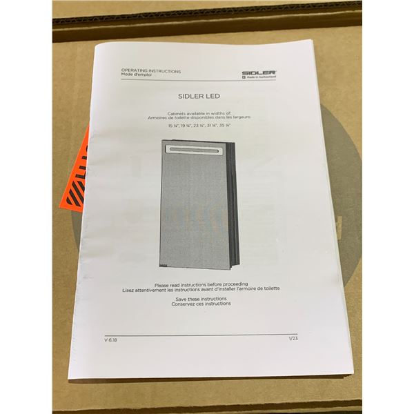 *NEW IN BOX* SIDLER DIAMANDO 1/ 15.25  L LED MIRRORED MEDICINE CABINET MODEL 31.1704010