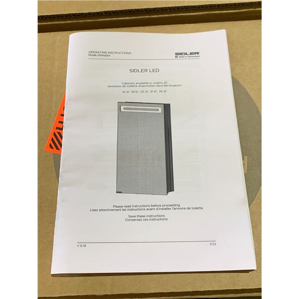 *NEW IN BOX* SIDLER DIAMANDO 1/ 15.25  L LED MIRRORED MEDICINE CABINET MODEL 31.1704010