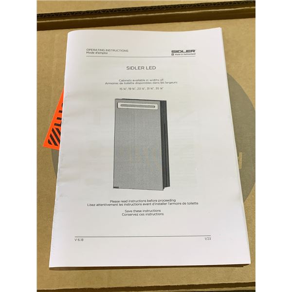 *NEW IN BOX* SIDLER DIAMANDO 1/ 23.25" LED MIRRORED MEDICINE CABINET MODEL 31.1706010