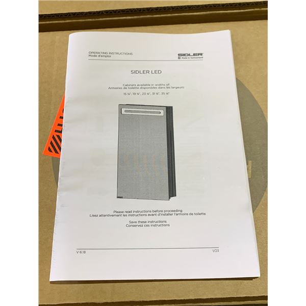 *NEW IN BOX* SIDLER DIAMANDO 1/ 23.25" LED MIRRORED MEDICINE CABINET MODEL 31.1706010