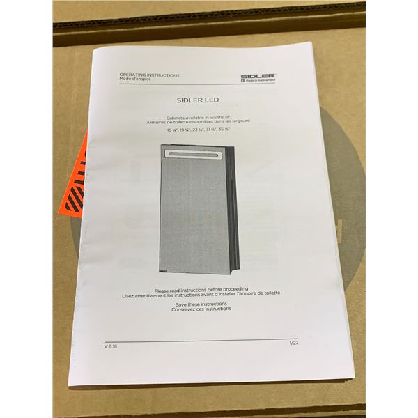 *NEW IN BOX* SIDLER DIAMANDO 1/ 23.25  LED MIRRORED MEDICINE CABINET MODEL 31.1706010