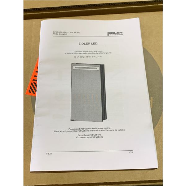 *NEW IN BOX* SIDLER DIAMANDO 1/ 23.25" LED MIRRORED MEDICINE CABINET MODEL 31.1706010