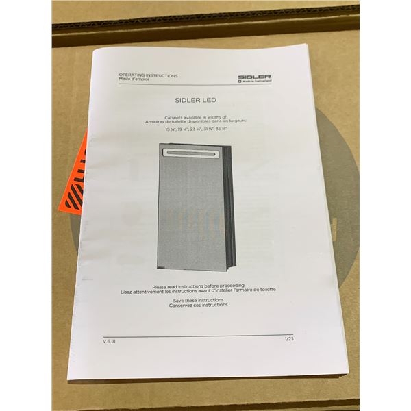 *NEW IN BOX* SIDLER DIAMANDO 1/ 23.25" LED MIRRORED MEDICINE CABINET MODEL 31.1706010