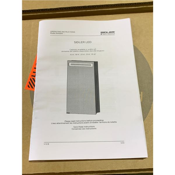 *NEW IN BOX* SIDLER DIAMANDO 1/ 23.25" LED MIRRORED MEDICINE CABINET MODEL 31.1706010