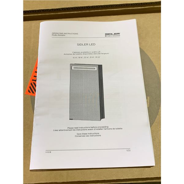 *NEW IN BOX* SIDLER DIAMANDO 1/ 23.25  R LED MIRRORED MEDICINE CABINET MODEL 31.1706020