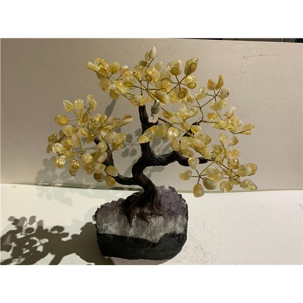 CITRINE TREE ON AMETHYST BASE 14" RETAIL $3,200