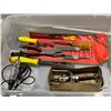 Image 1 : BIN OF ASSORTED TOOLS; SOLDERING IRON, FILES AND MORE