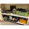 Image 1 : 2 SHELVES OF ASSORTED ITEMS; ICE MELTER, MIRROR, BRAZING TORCHES, GERBER KNIFE, VACUUM PARTS AND